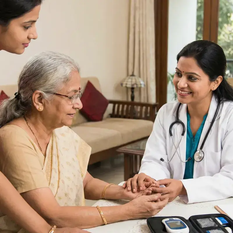 Adult receiving physiotherapy treatment