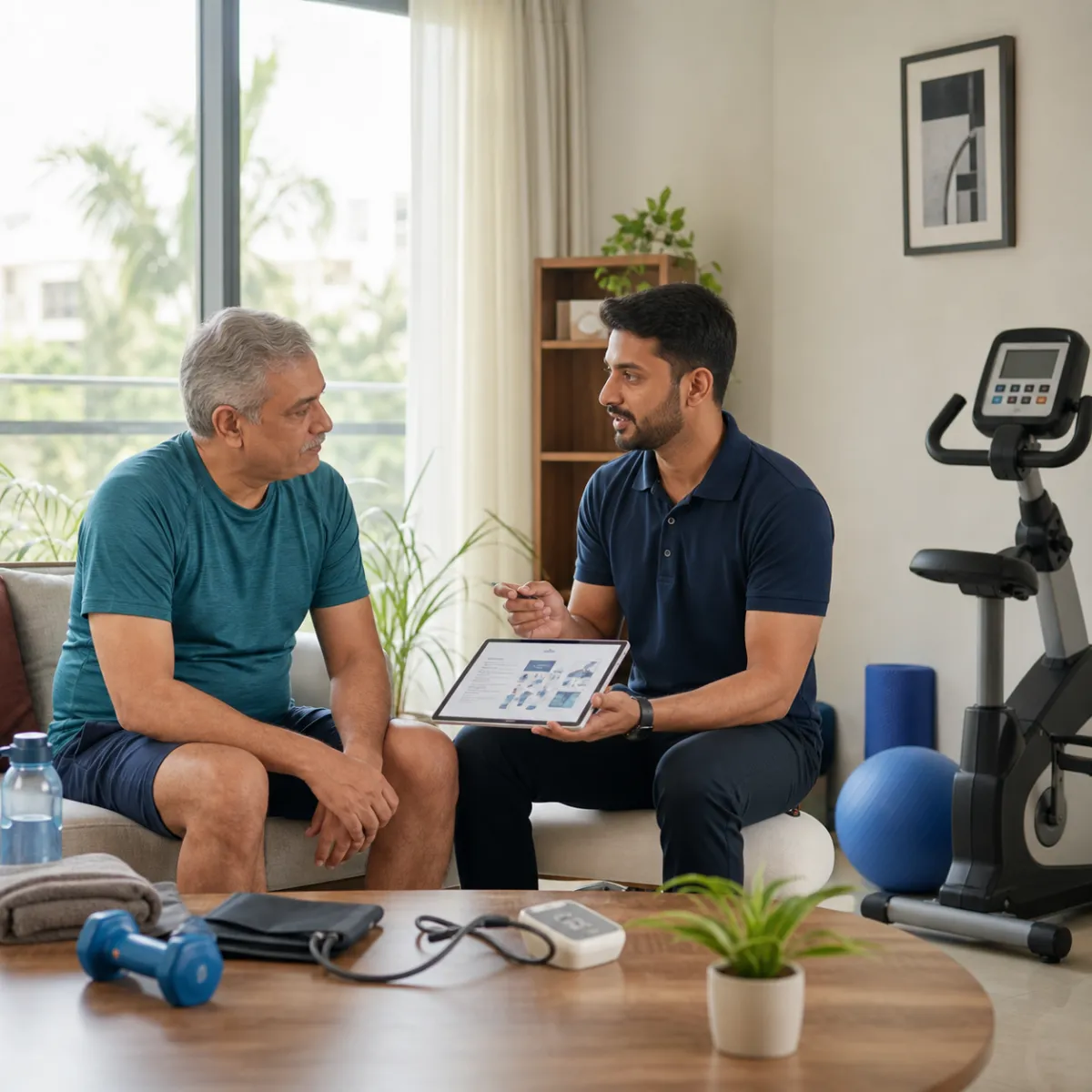Physiotherapist completing an individualized Cardio Pulmonary Rehabilitation assessment in Kolkata