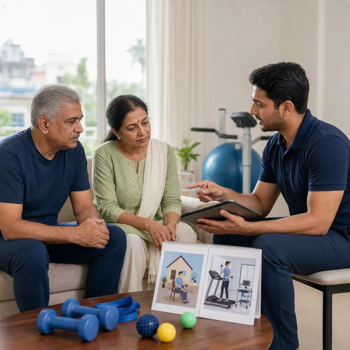 CareMotion physiotherapist delivering a personalized Cardio Pulmonary Rehabilitation service in Kolkata