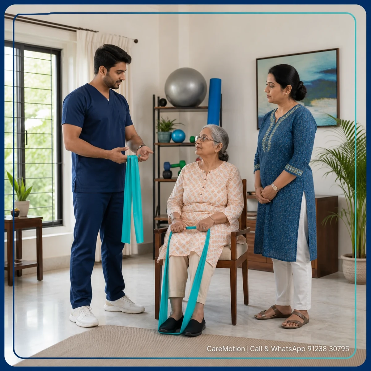 CareMotion physiotherapist delivering a personalized Caregiver Training service in Beliaghata