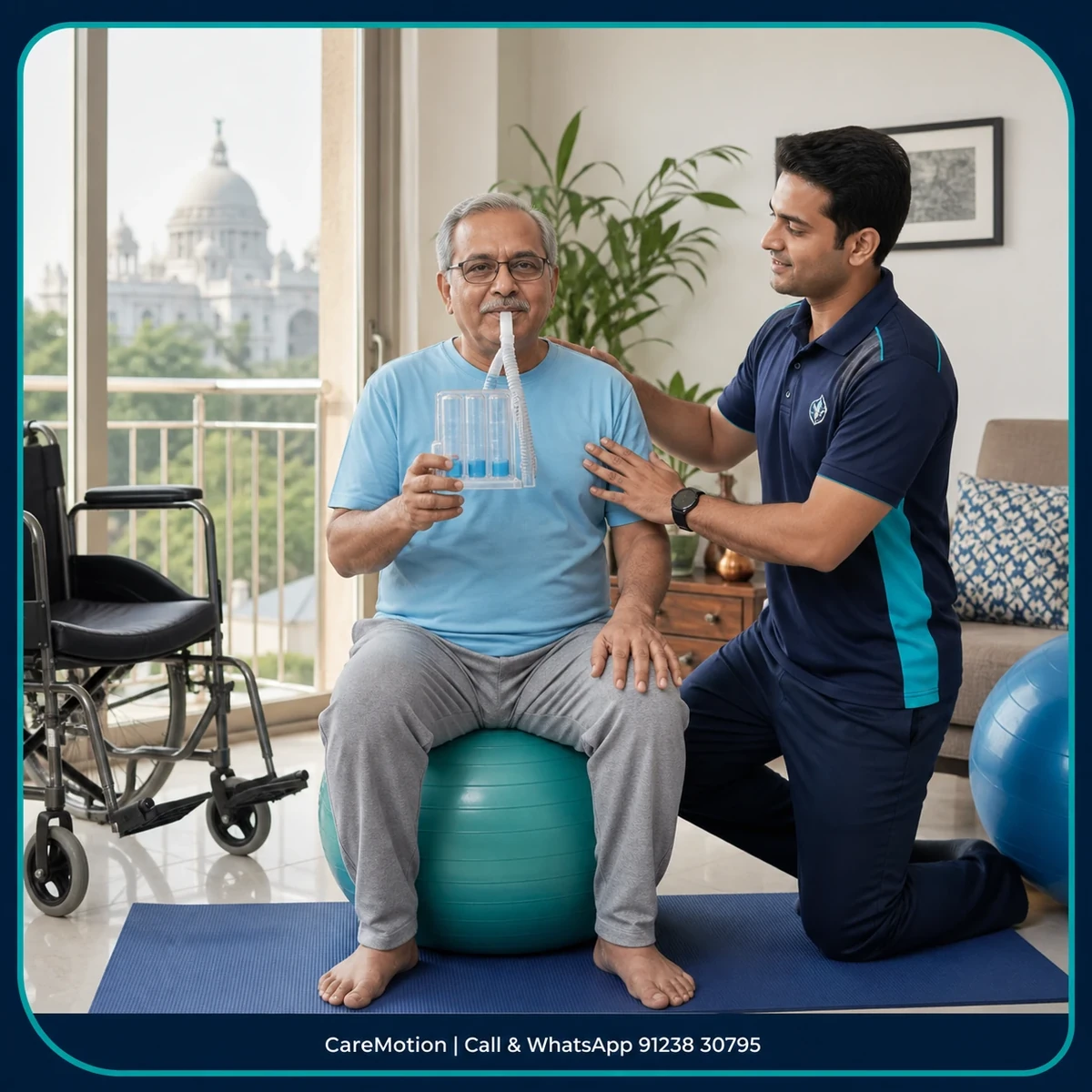 Patient experiencing improved lung function through Chest Physiotherapy in Kolkata