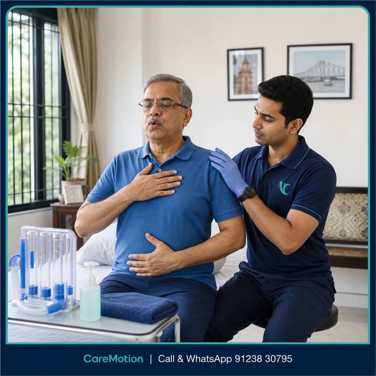 Evidence-informed techniques including percussion and spirometry used during Chest Physiotherapy in Kolkata