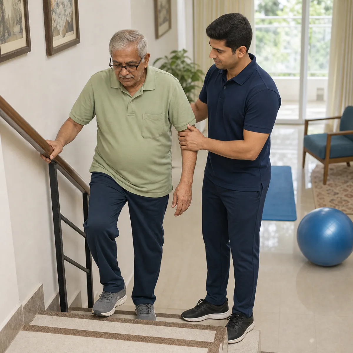 Patient participating in a goal-focused COPD Pulmonary Rehabilitation session with a physiotherapist in Kolkata