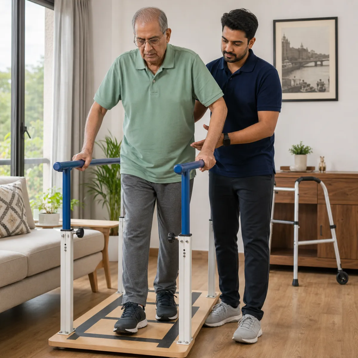 Physiotherapist guiding a structured Dementia and Alzheimer's Mobility Care treatment session in Kolkata