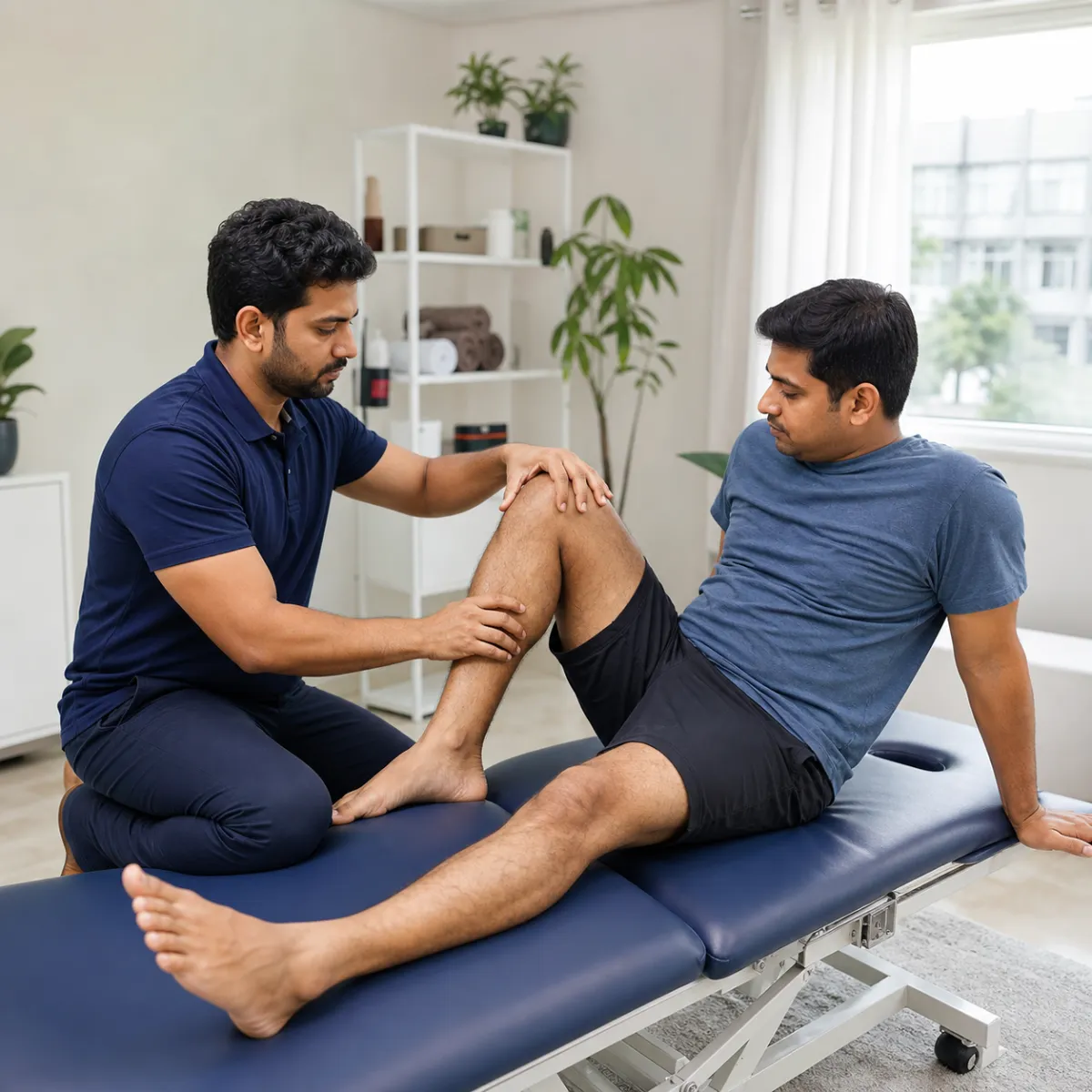Physiotherapist assessing symptoms and functional limitations relevant to Dry Needling and Cupping Therapy in Kolkata