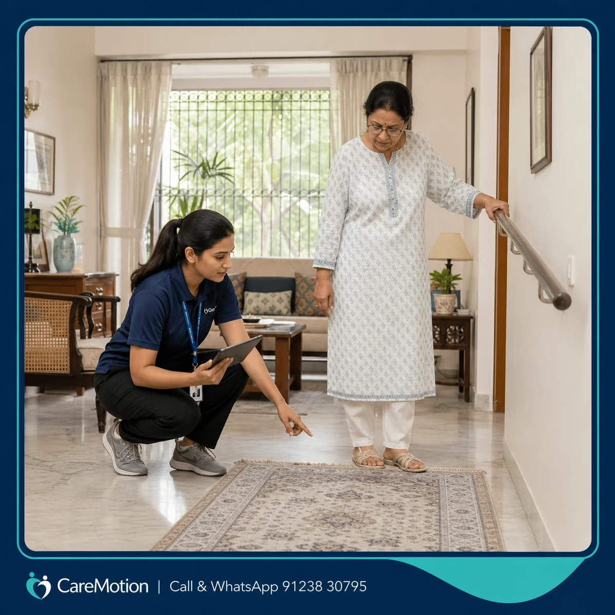 CareMotion physiotherapist delivering personalized Fall Prevention interventions in Kolkata