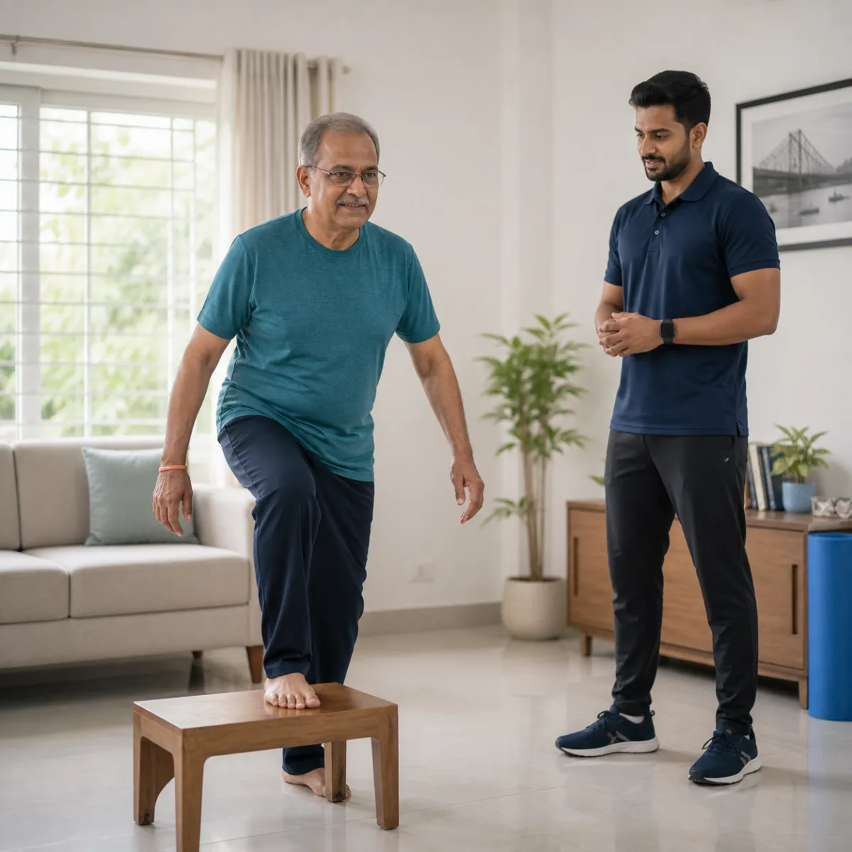 Patient participating in a goal-focused Fitness & Conditioning session with a physiotherapist in Kolkata