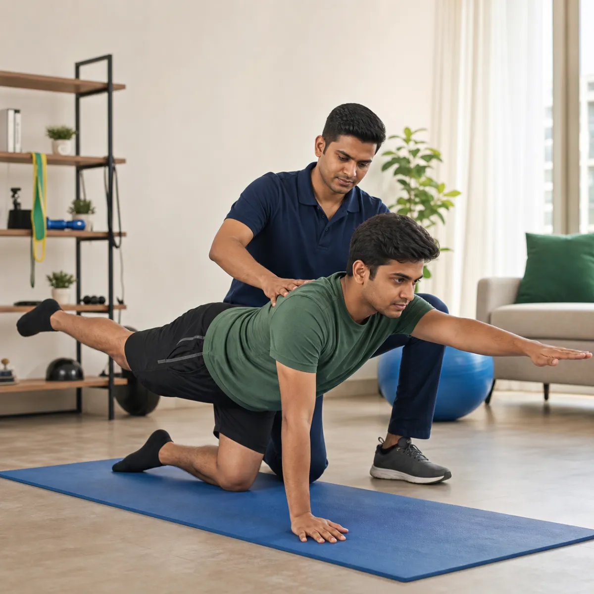 Physiotherapist guiding a structured Fitness & Conditioning treatment session in Kolkata