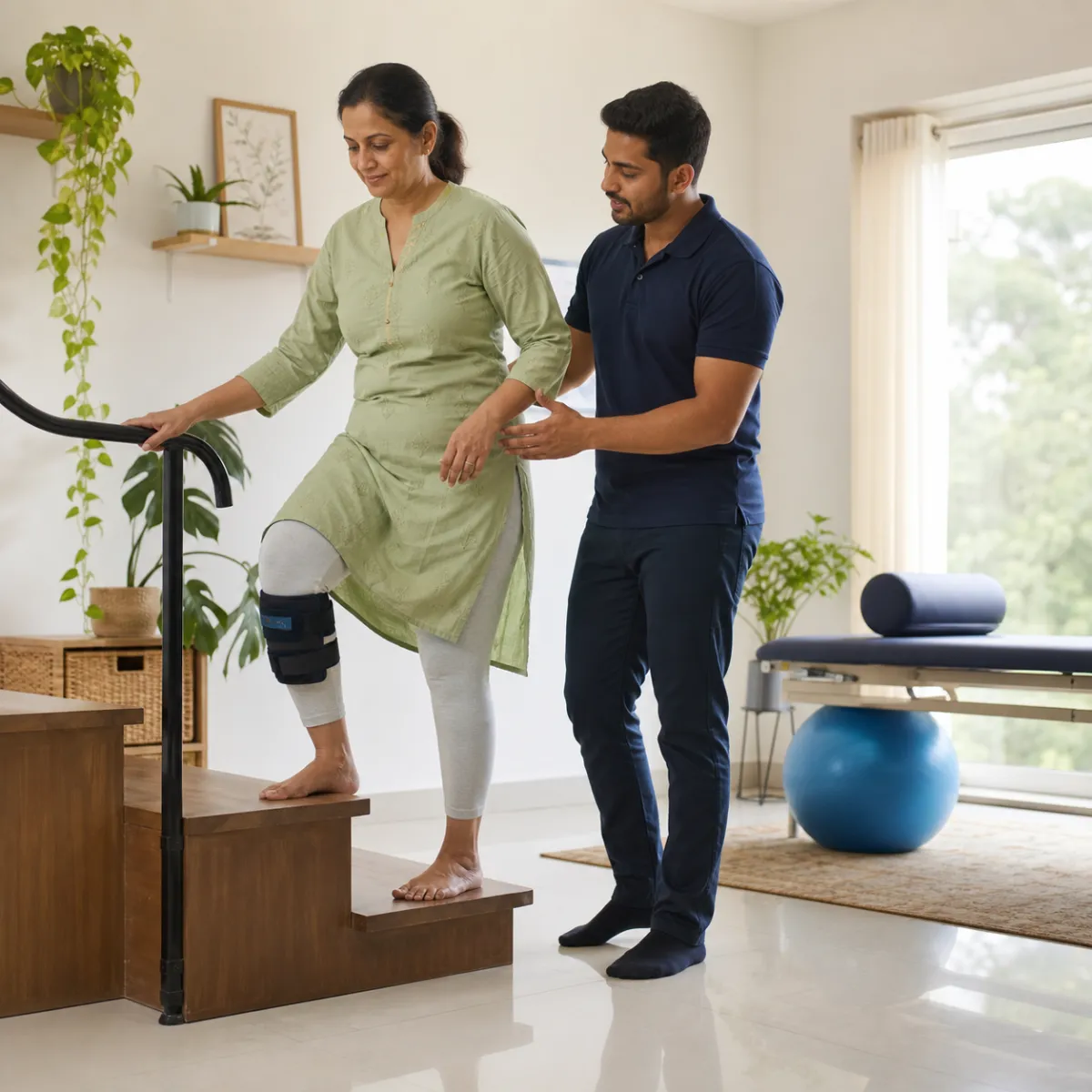Patient participating in a goal-focused Fracture and Trauma Rehabilitation session with a physiotherapist in Kolkata