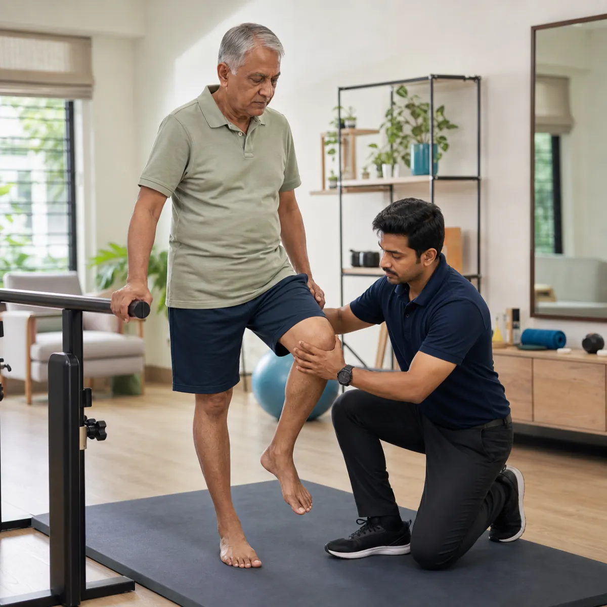Physiotherapist assessing symptoms and functional limitations relevant to Fracture and Trauma Rehabilitation in Kolkata