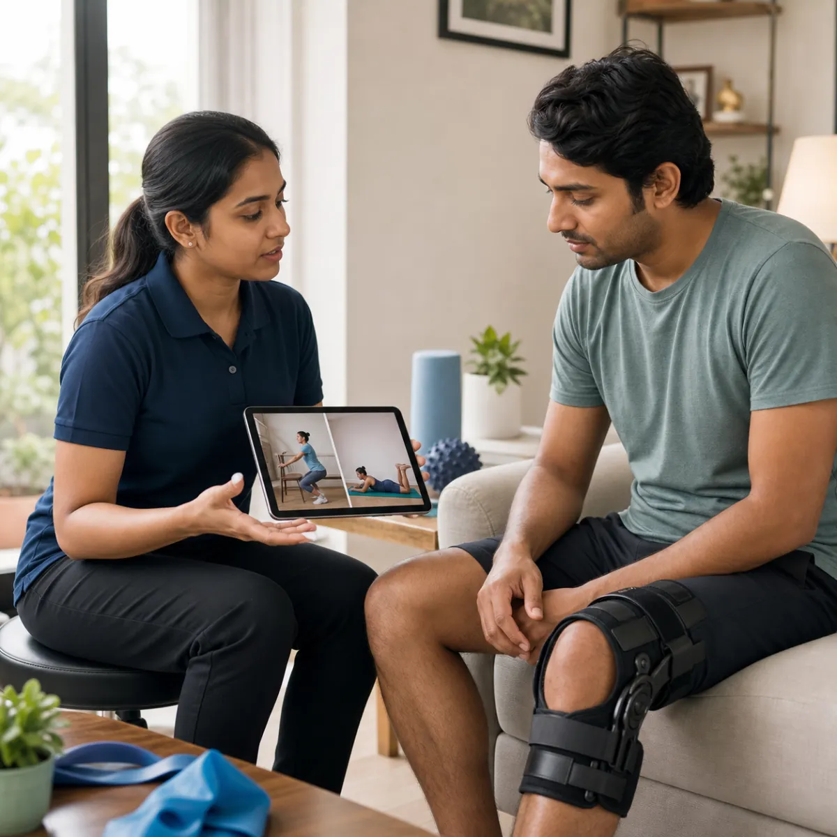CareMotion physiotherapist delivering a personalized Fracture and Trauma Rehabilitation service in Kolkata