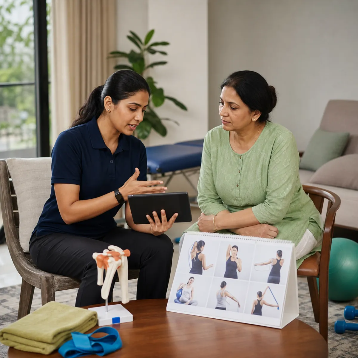 CareMotion physiotherapist delivering a personalized Frozen Shoulder Rehabilitation service in Kolkata