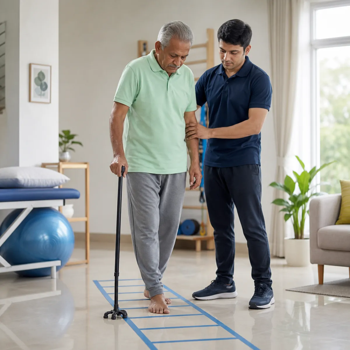 Physiotherapist assessing symptoms and functional limitations relevant to Gait Training in Kolkata