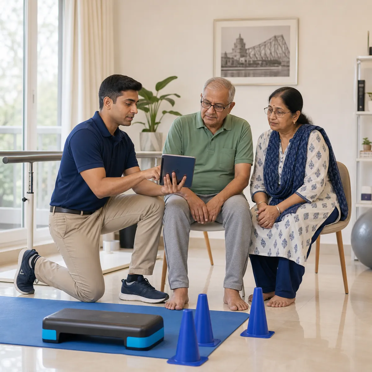 CareMotion physiotherapist delivering a personalized Gait Training service in Kolkata