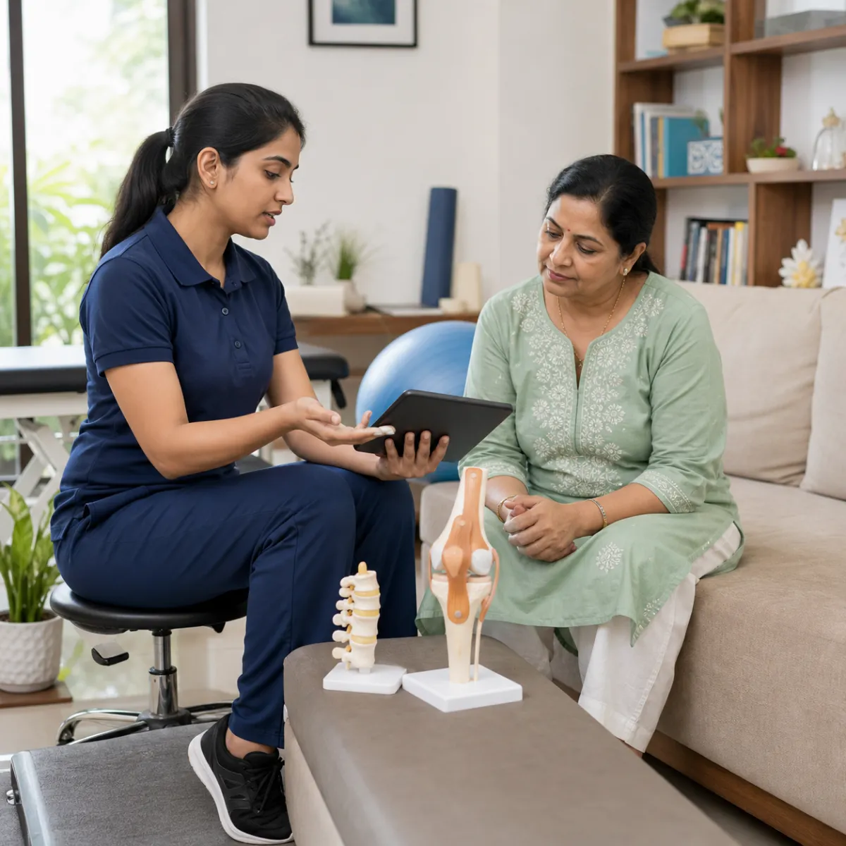 CareMotion physiotherapist delivering a personalized Home Physiotherapy service in Kolkata