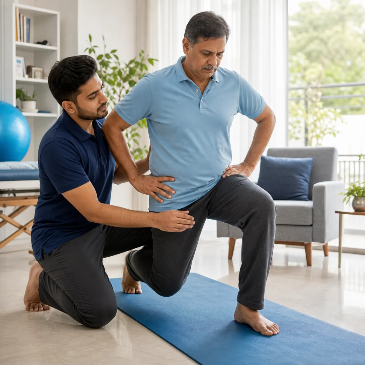 Physiotherapist assessing symptoms and functional limitations relevant to Low-Level Laser Therapy in Kolkata