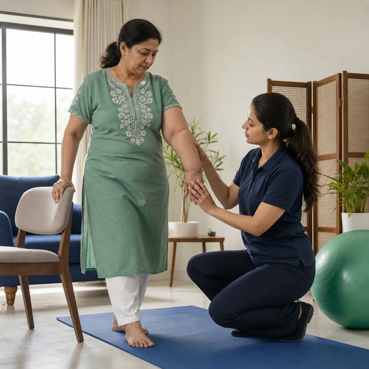 Physiotherapist assessing symptoms and functional limitations relevant to Lymphedema Management in Kolkata