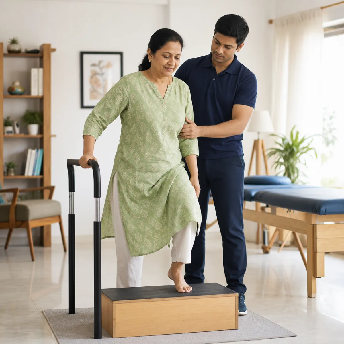 Patient participating in a goal-focused Manual Therapy & Joint Mobilization session with a physiotherapist in Beliaghata