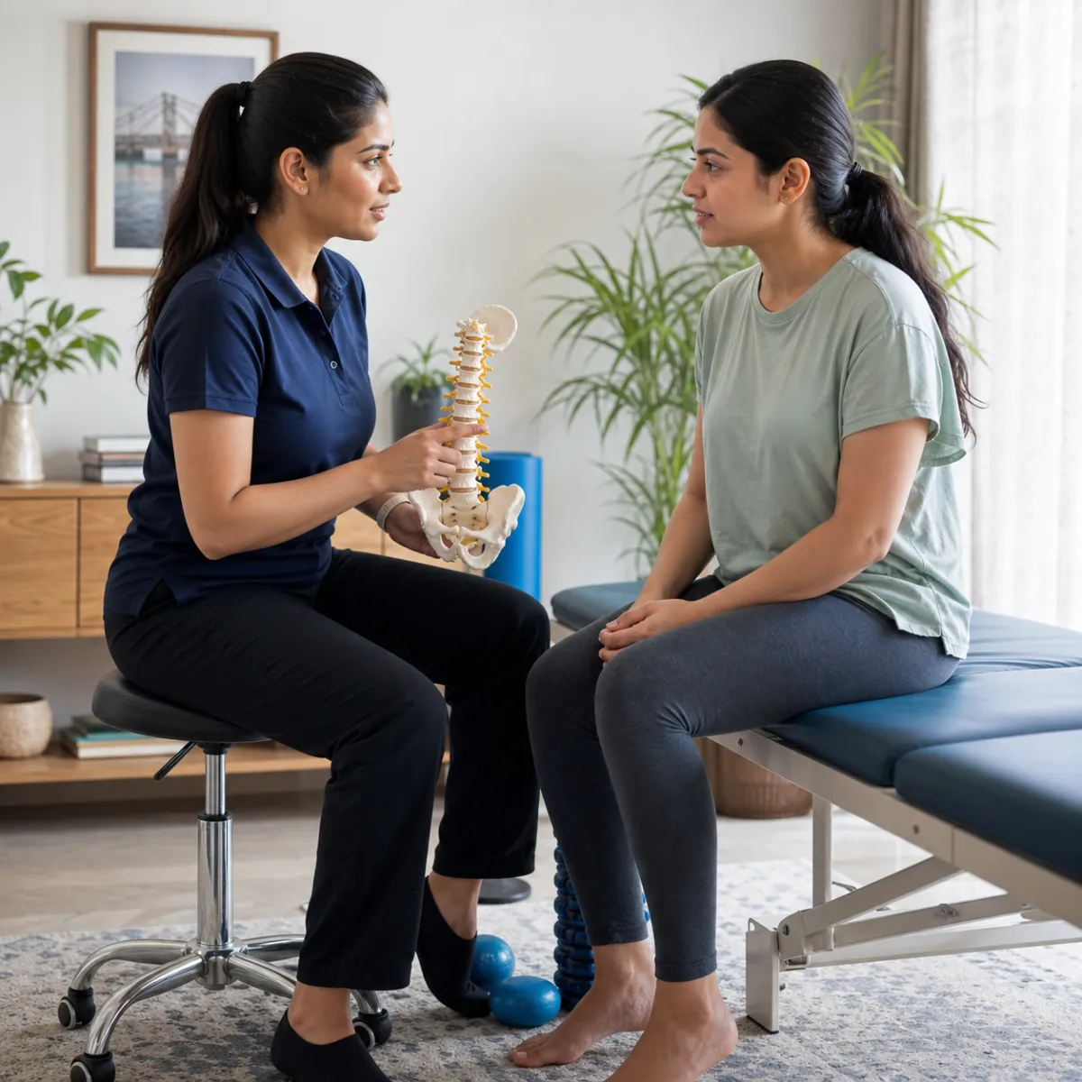 Physiotherapist completing an individualized Manual Therapy & Joint Mobilization assessment in Beliaghata