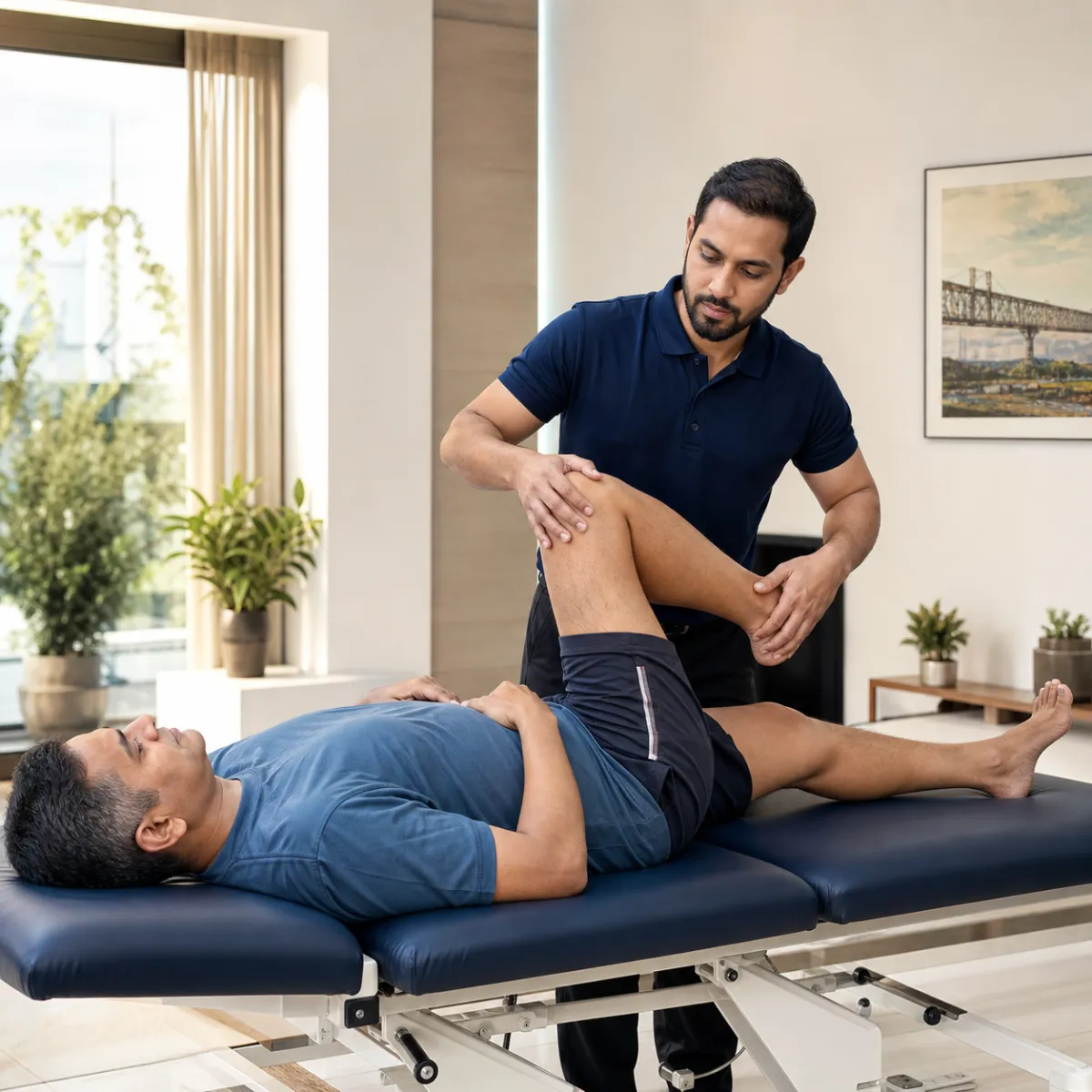Physiotherapist guiding a structured Manual Therapy & Joint Mobilization treatment session in Beliaghata