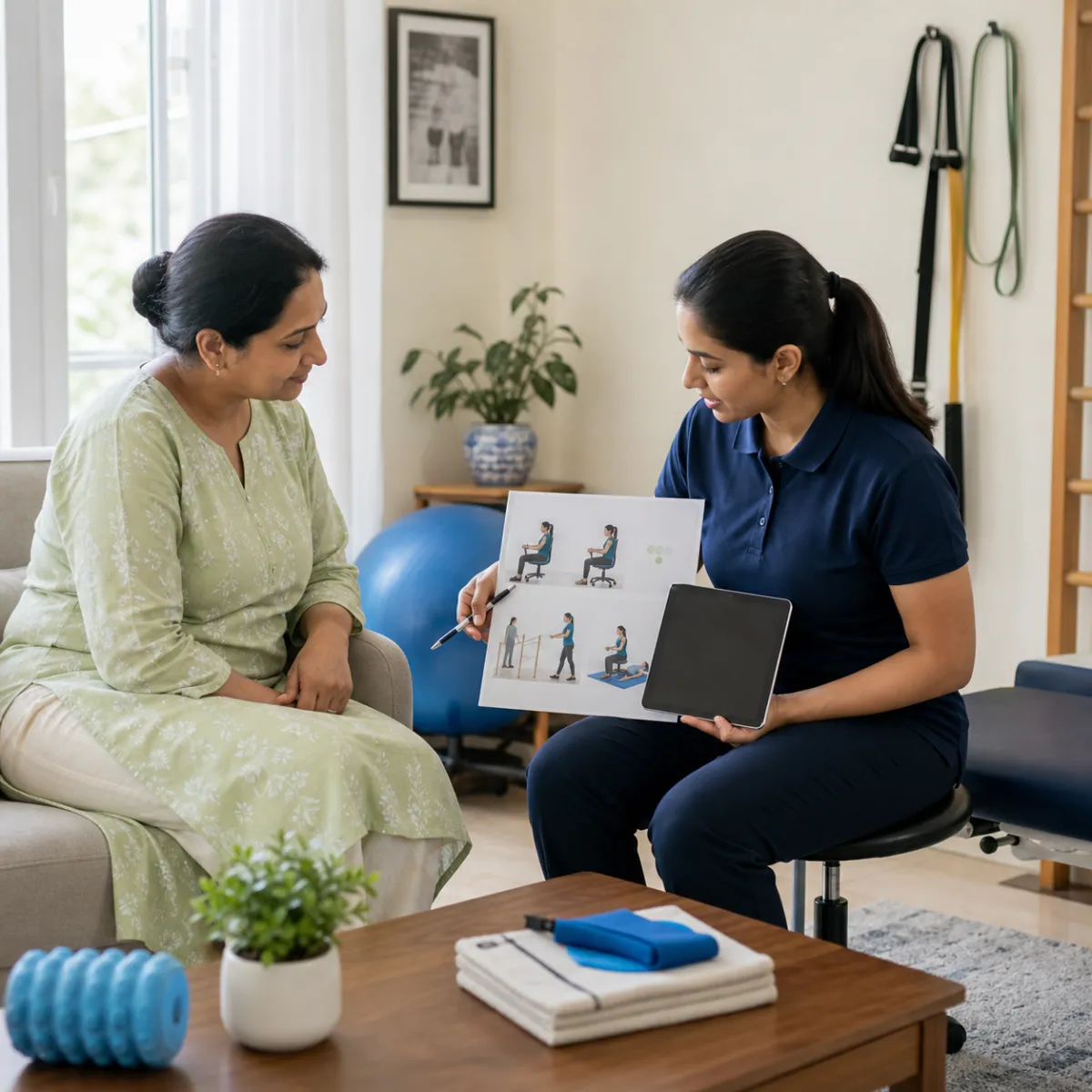 CareMotion physiotherapist delivering a personalized Multiple Sclerosis Rehabilitation service in Kolkata