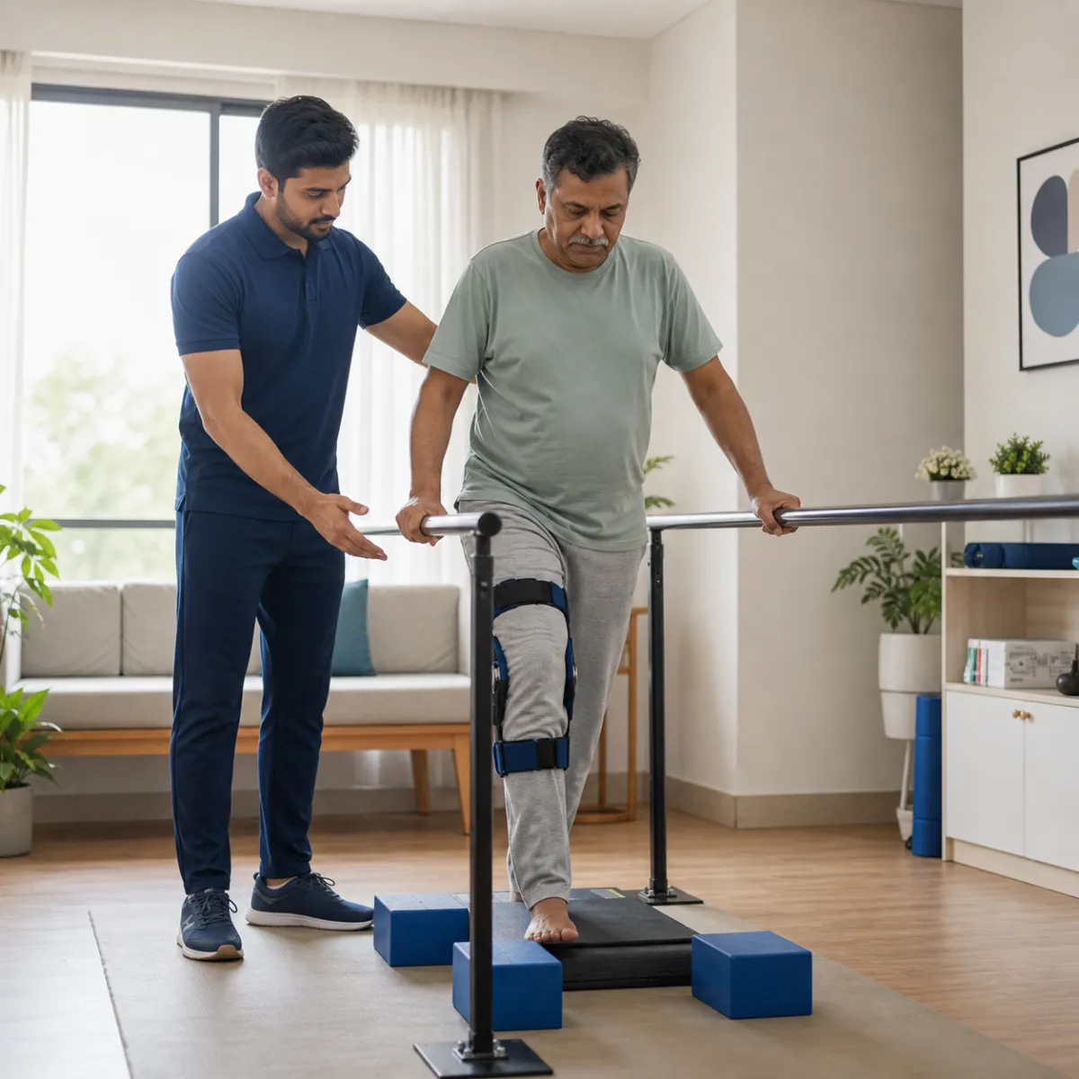 Patient participating in a goal-focused Neurological Rehabilitation session with a physiotherapist in Kolkata