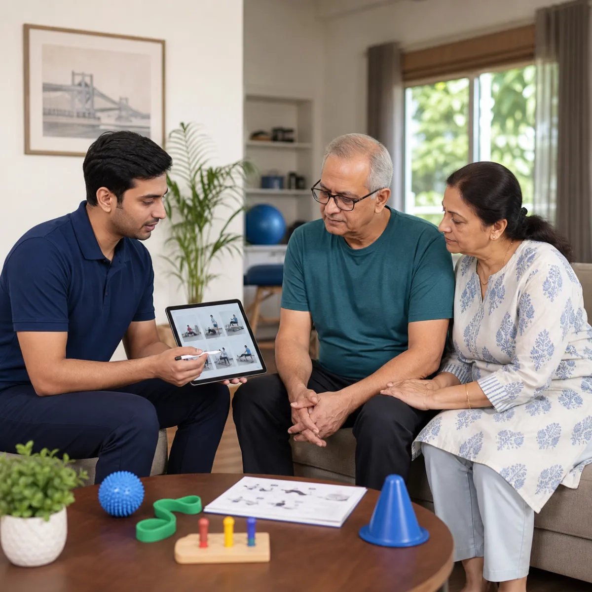 CareMotion physiotherapist delivering a personalized Neurological Rehabilitation service in Kolkata