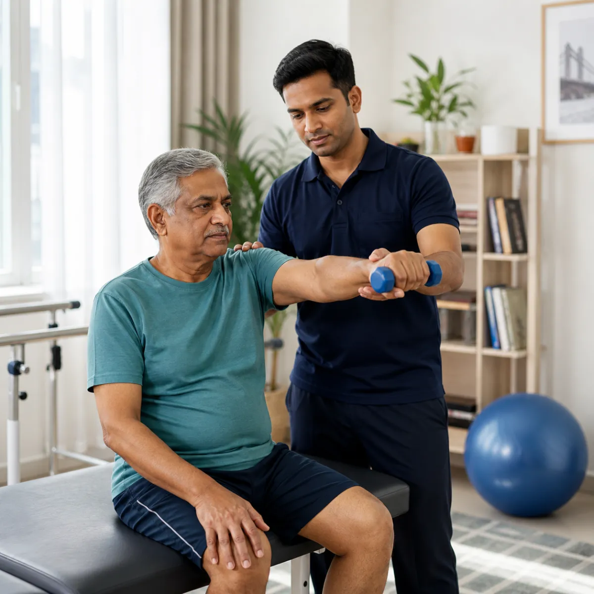 Physiotherapist guiding a structured Neurological Rehabilitation treatment session in Kolkata