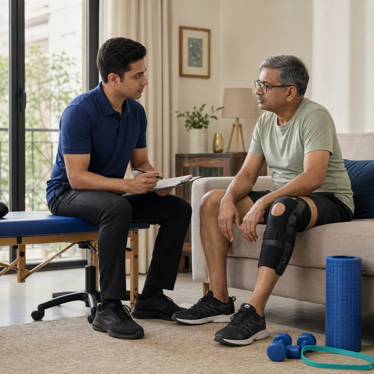 Physiotherapist completing an individualized Orthopedic Rehabilitation assessment in Kolkata