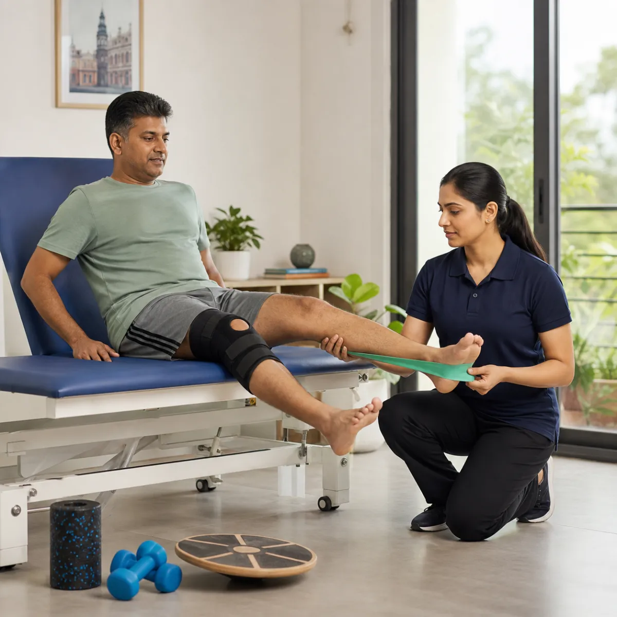 Physiotherapist guiding a structured Orthopedic Rehabilitation treatment session in Kolkata