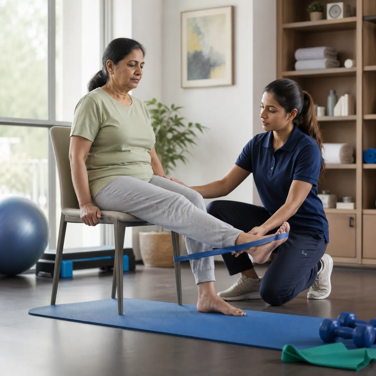 Physiotherapist guiding a structured Osteoarthritis Treatment treatment session in Kolkata