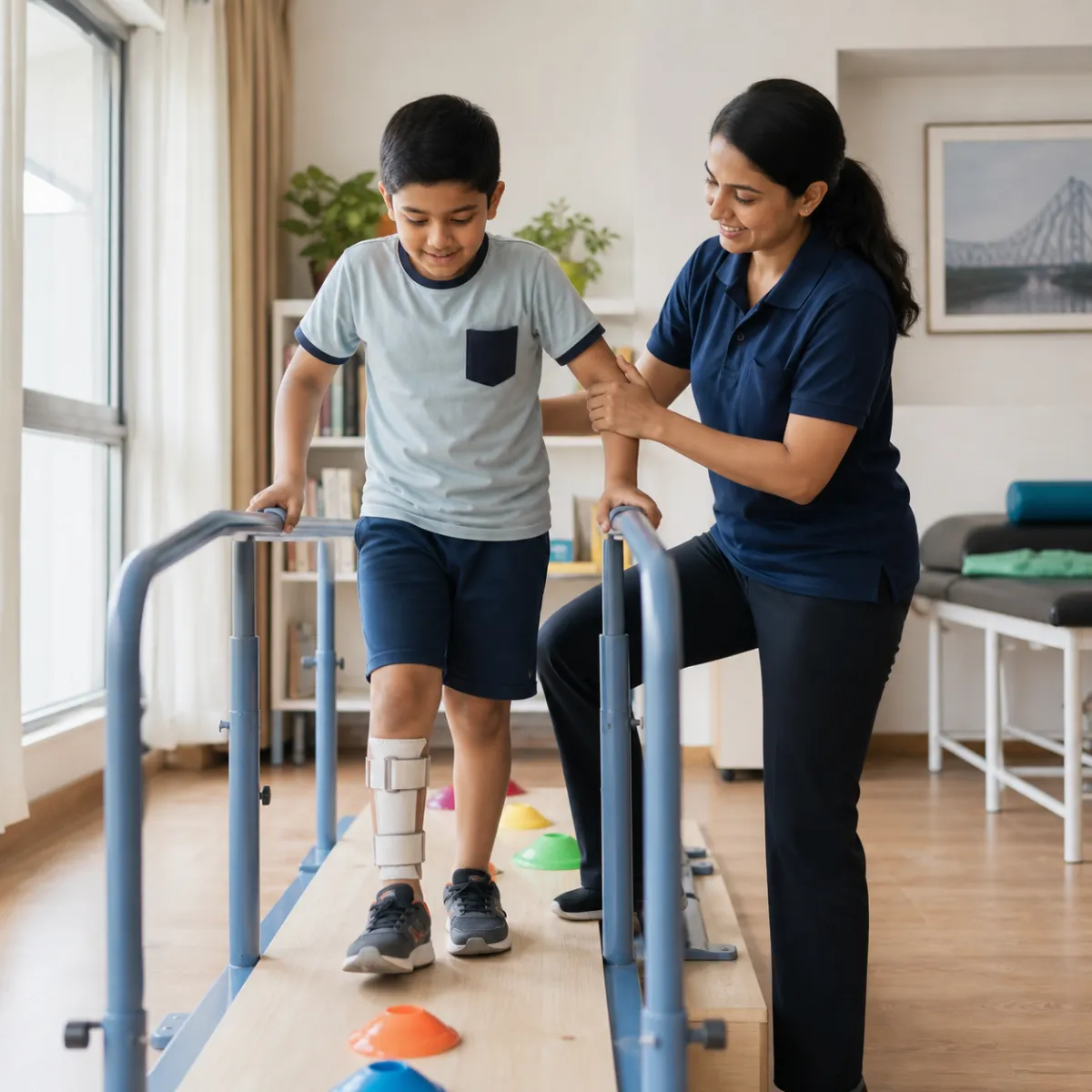 Patient participating in a goal-focused Paediatric Rehabilitation session with a physiotherapist in Kolkata
