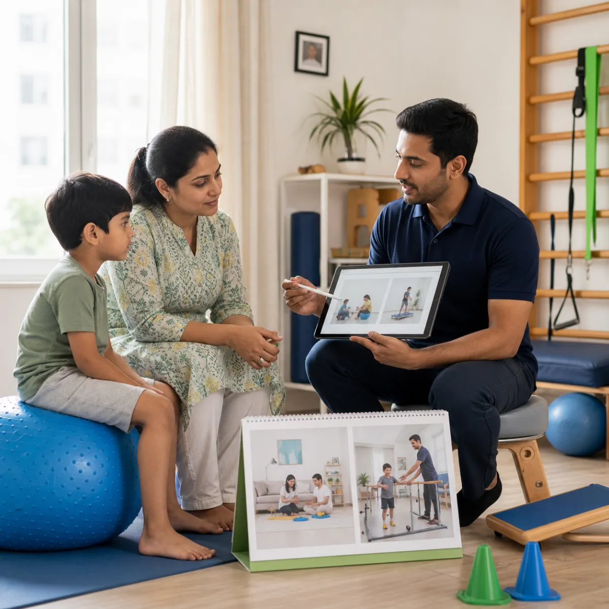 CareMotion physiotherapist delivering a personalized Paediatric Rehabilitation service in Kolkata