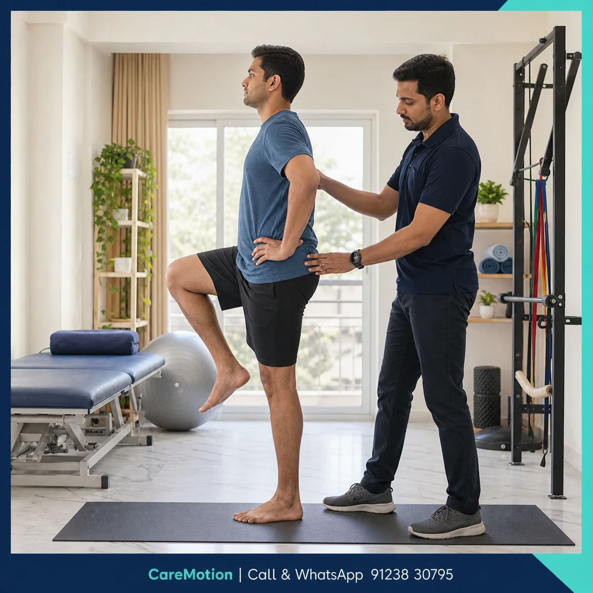 Physiotherapist assessing a patient for spinal and joint pain in Kolkata