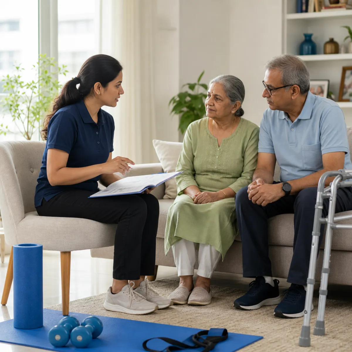 Physiotherapist completing an individualized Palliative Physiotherapy assessment in Kolkata