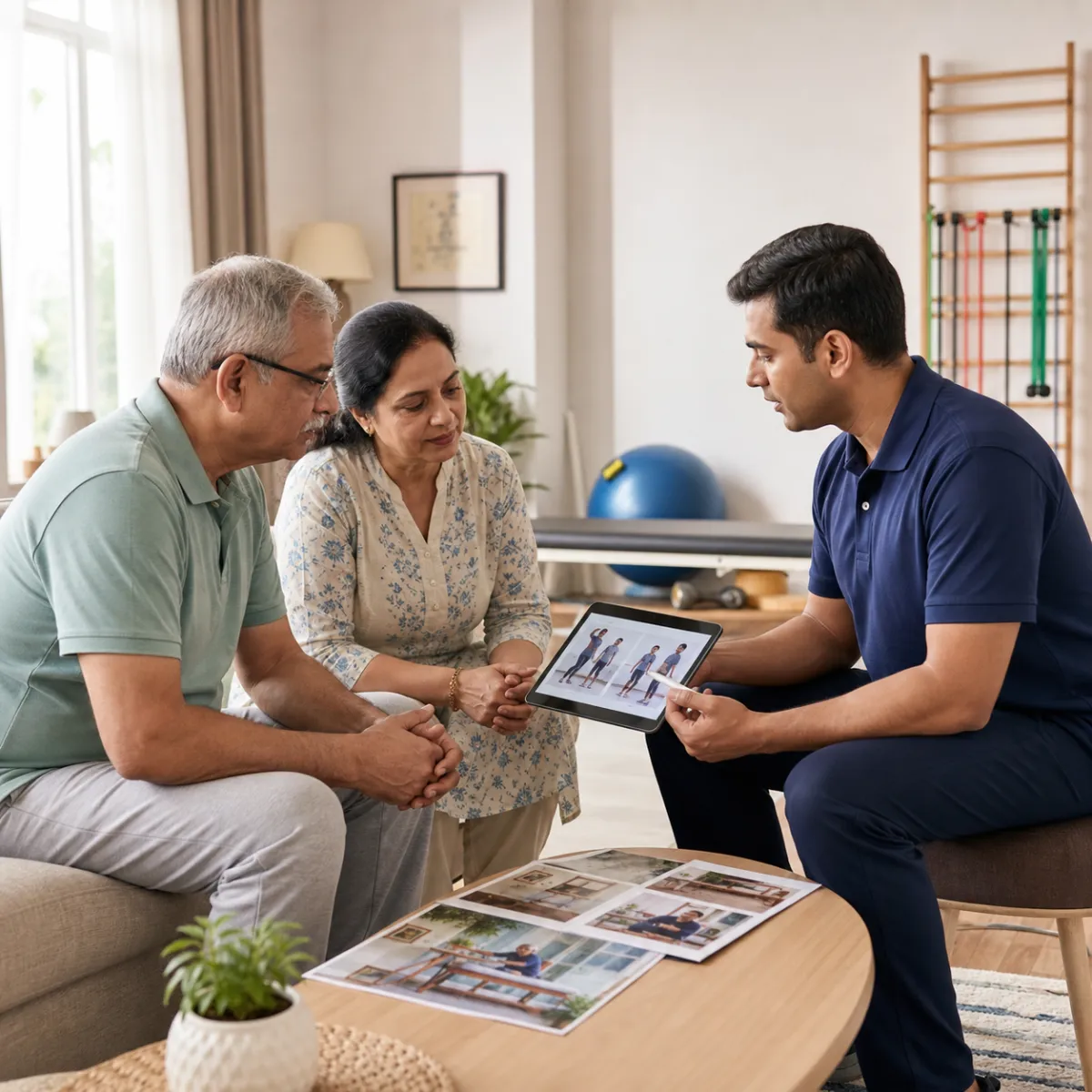 CareMotion physiotherapist delivering a personalized Parkinson's Physiotherapy service in Kolkata