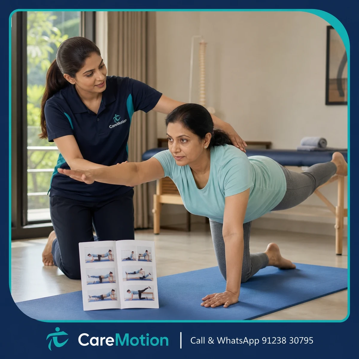 Patient receiving individualized Patient Health Education from a physiotherapist in Kolkata