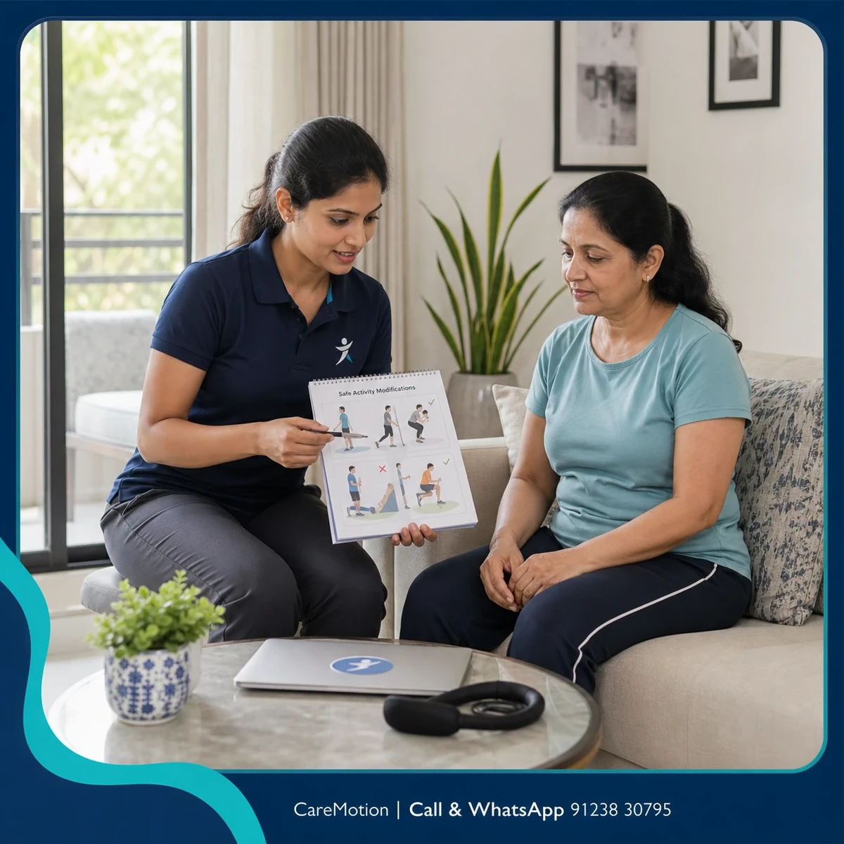 Physiotherapist discussing rehabilitation guidance during Patient Health Education in Kolkata
