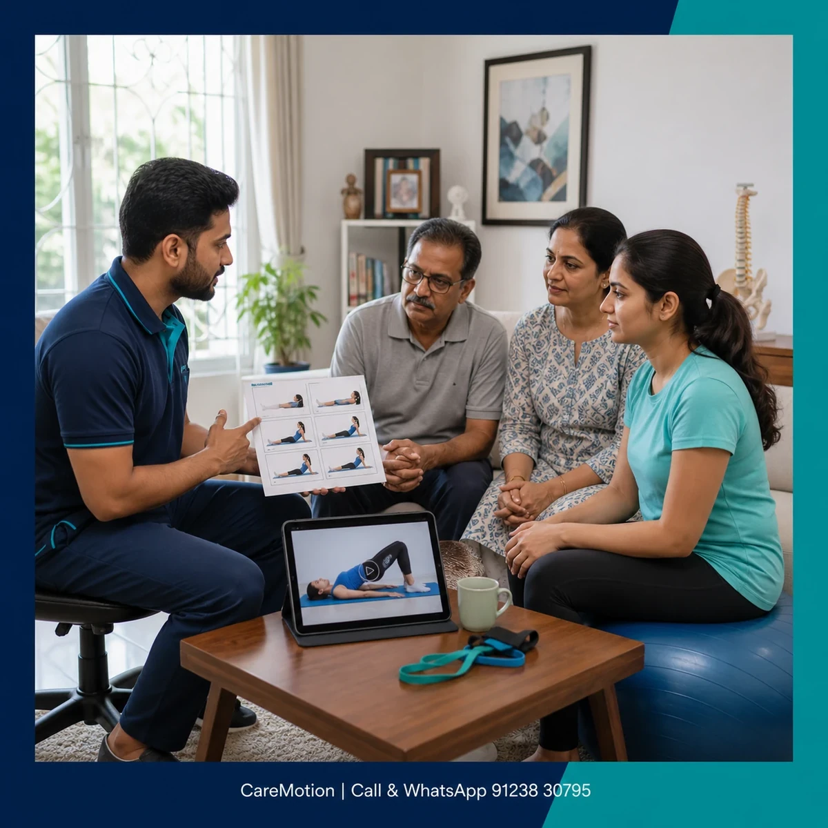 CareMotion physiotherapist providing individualized Patient Health Education in Kolkata