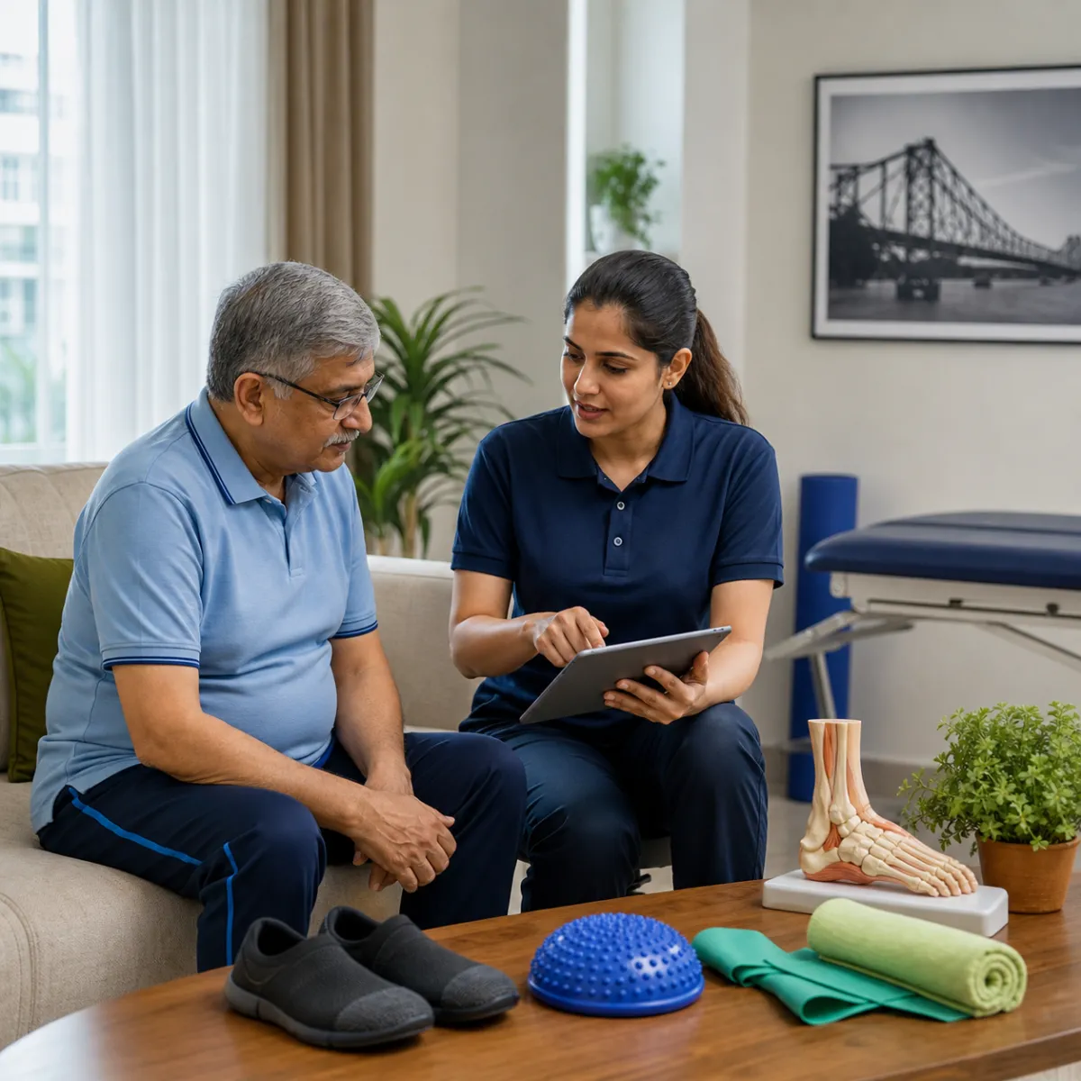 CareMotion physiotherapist delivering a personalized Peripheral Neuropathy Rehabilitation service in Kolkata
