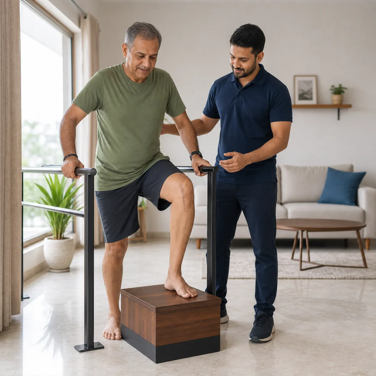 Patient participating in a goal-focused Post Surgical Rehabilitation session with a physiotherapist in Kolkata