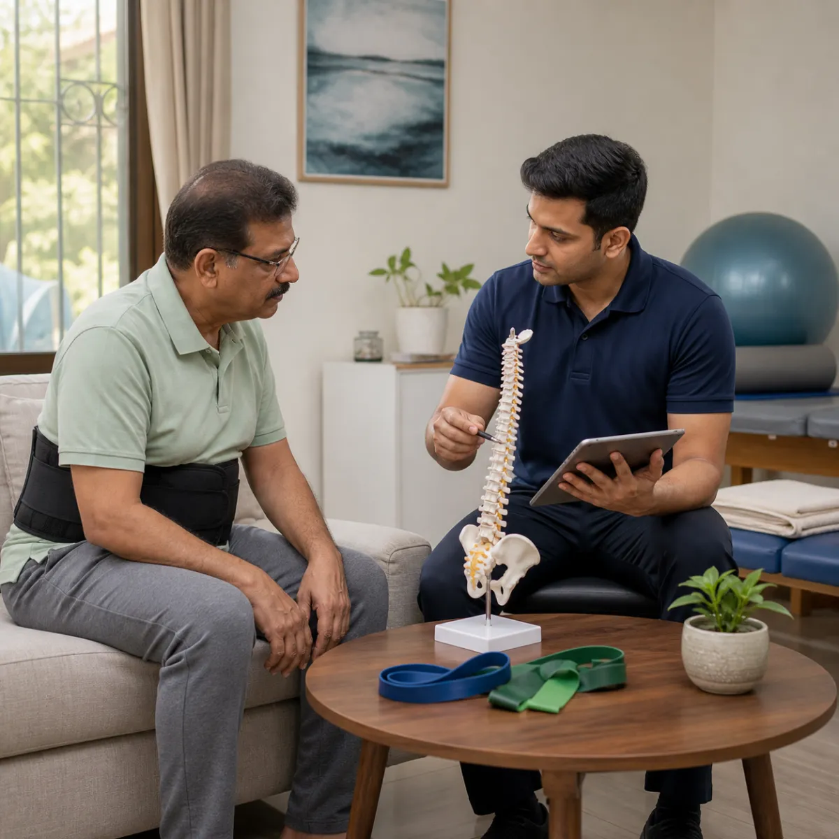 CareMotion physiotherapist delivering a personalized Spine Surgery Rehabilitation service in Kolkata