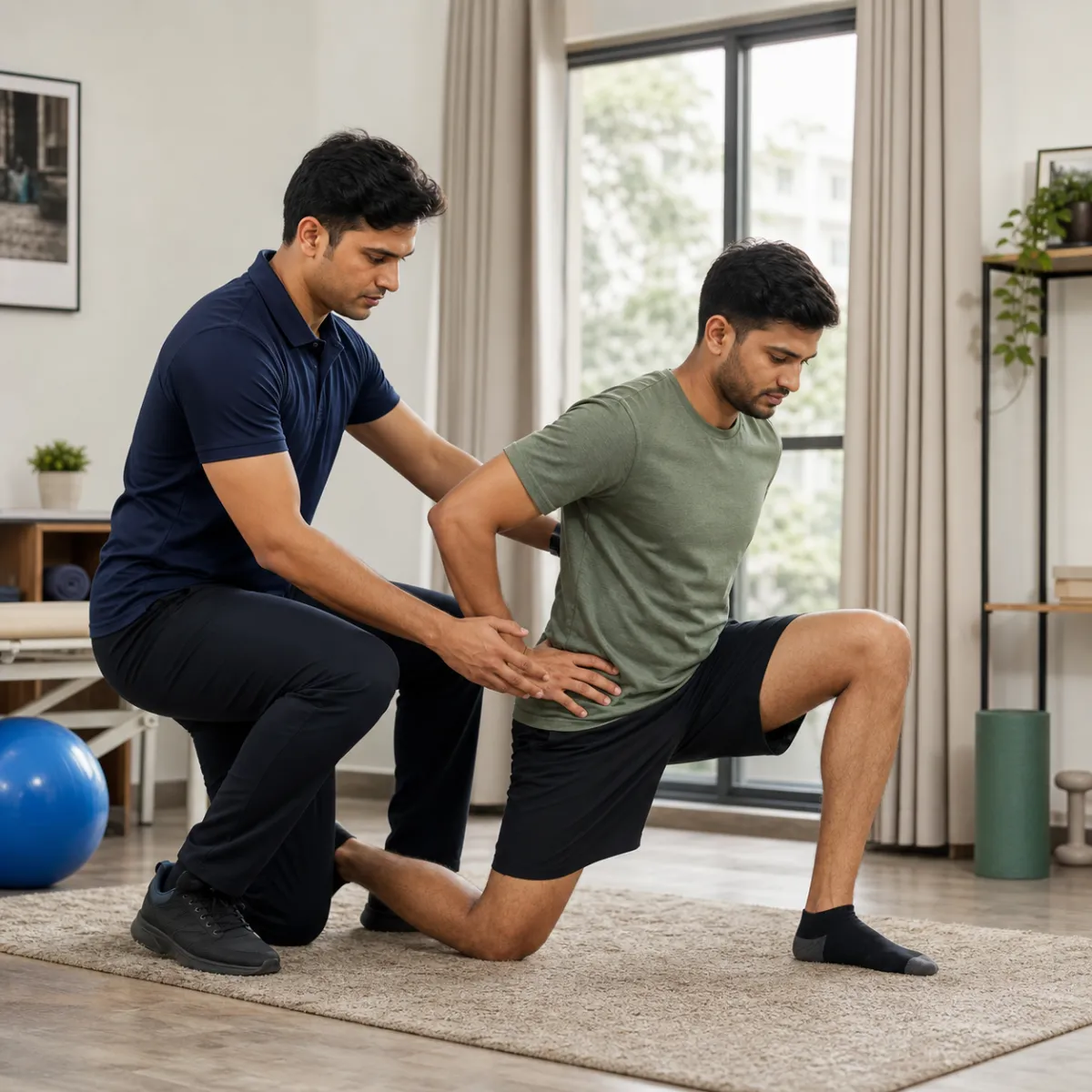 Physiotherapist assessing symptoms and functional limitations relevant to Sports Physiotherapy in Kolkata