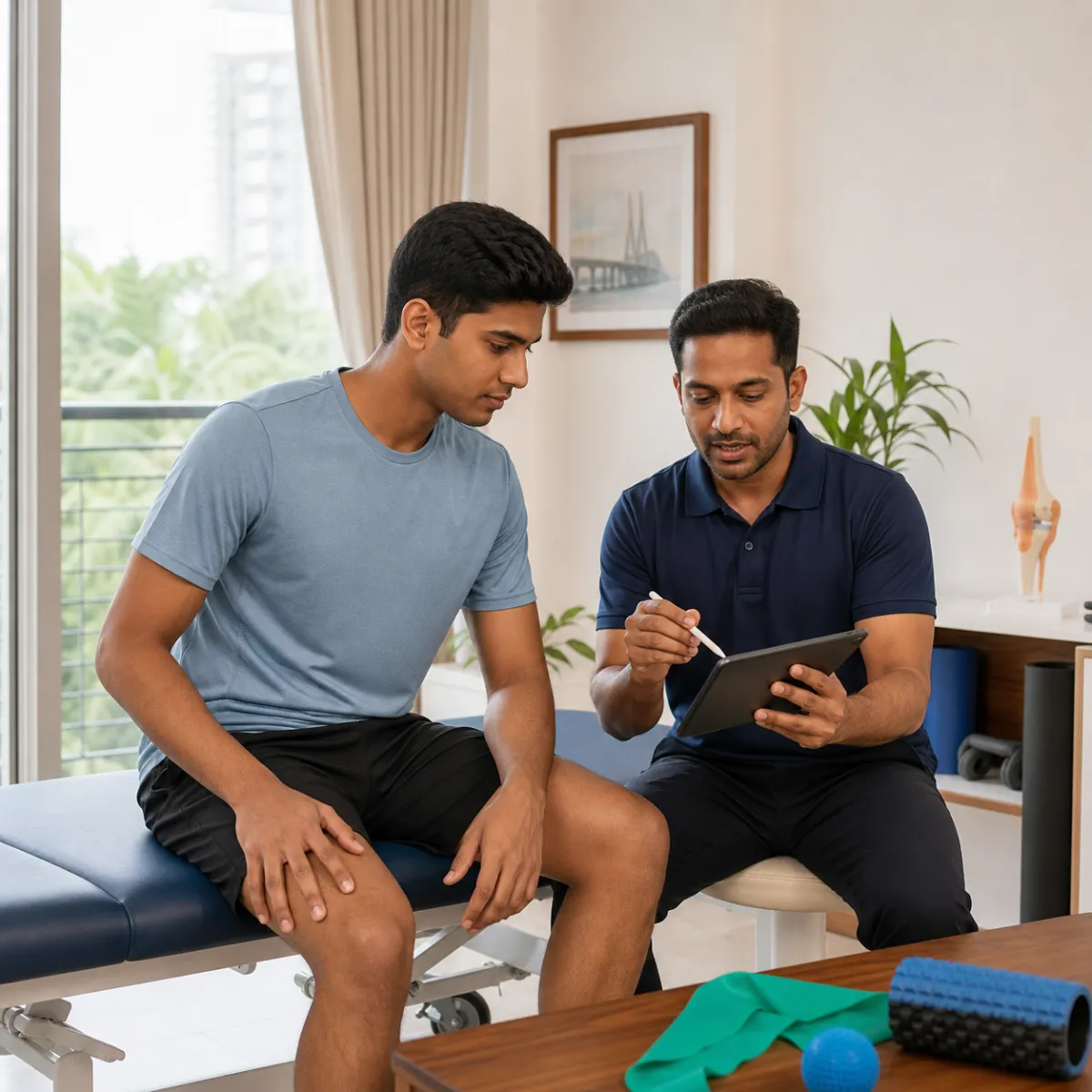 CareMotion physiotherapist delivering a personalized Sports Physiotherapy service in Kolkata