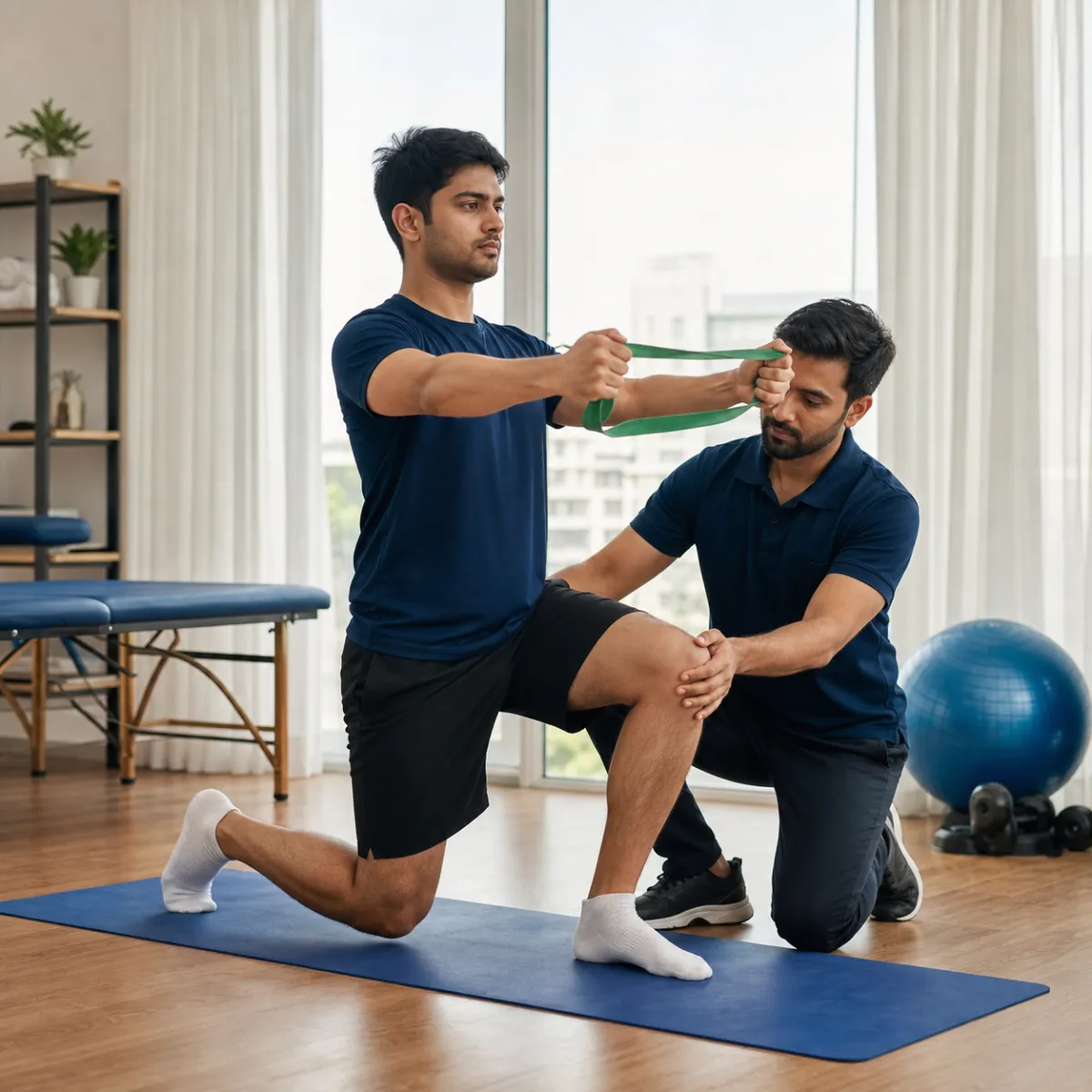 Physiotherapist guiding a structured Sports Physiotherapy treatment session in Kolkata