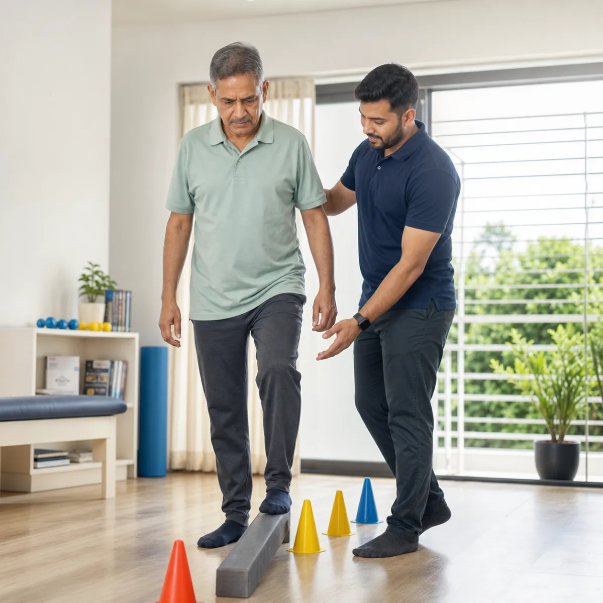 Physiotherapist assessing symptoms and functional limitations relevant to Vestibular Rehabilitation in Kolkata