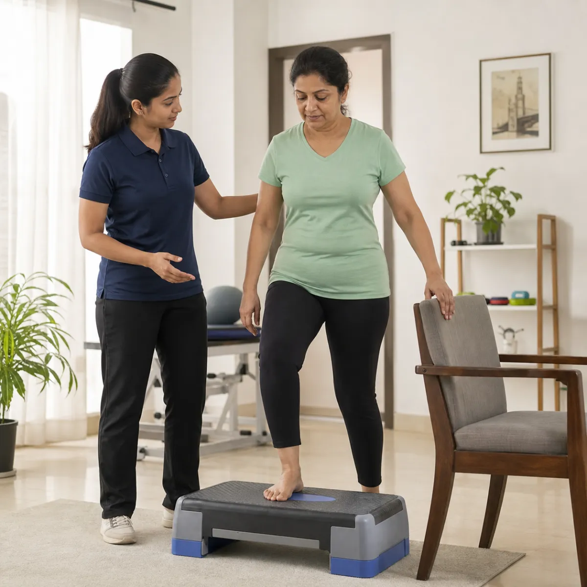 Patient participating in a goal-focused Women's Health Physiotherapy session with a physiotherapist in Kolkata